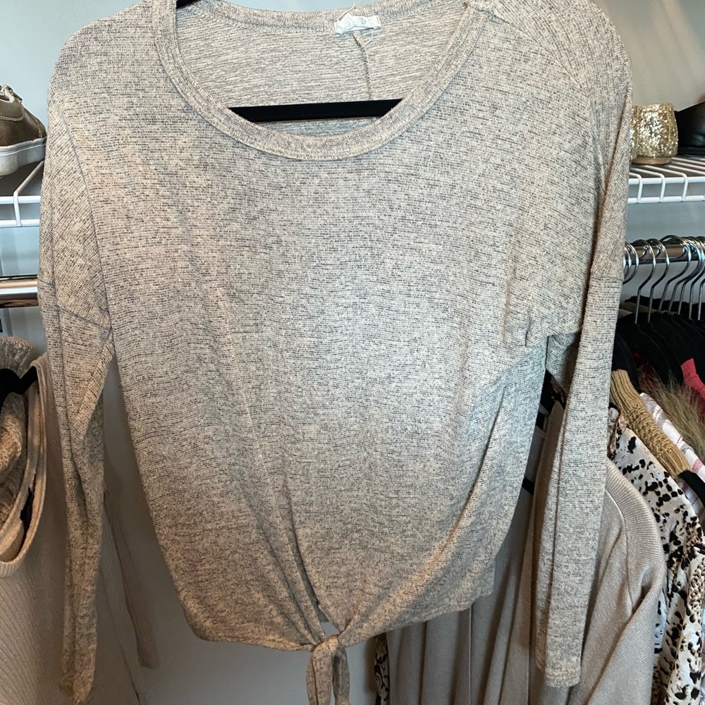 Tied front sweater